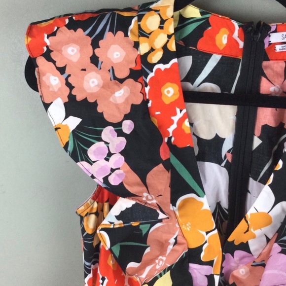 Saylor Ariah Floral Print Tiered Ruffle Tie Waist Mini Dress Size Small - Picture 6 of 12